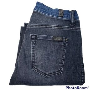 7 For All Mankind Two Tone Skinny Jeans Med Rise Size 26